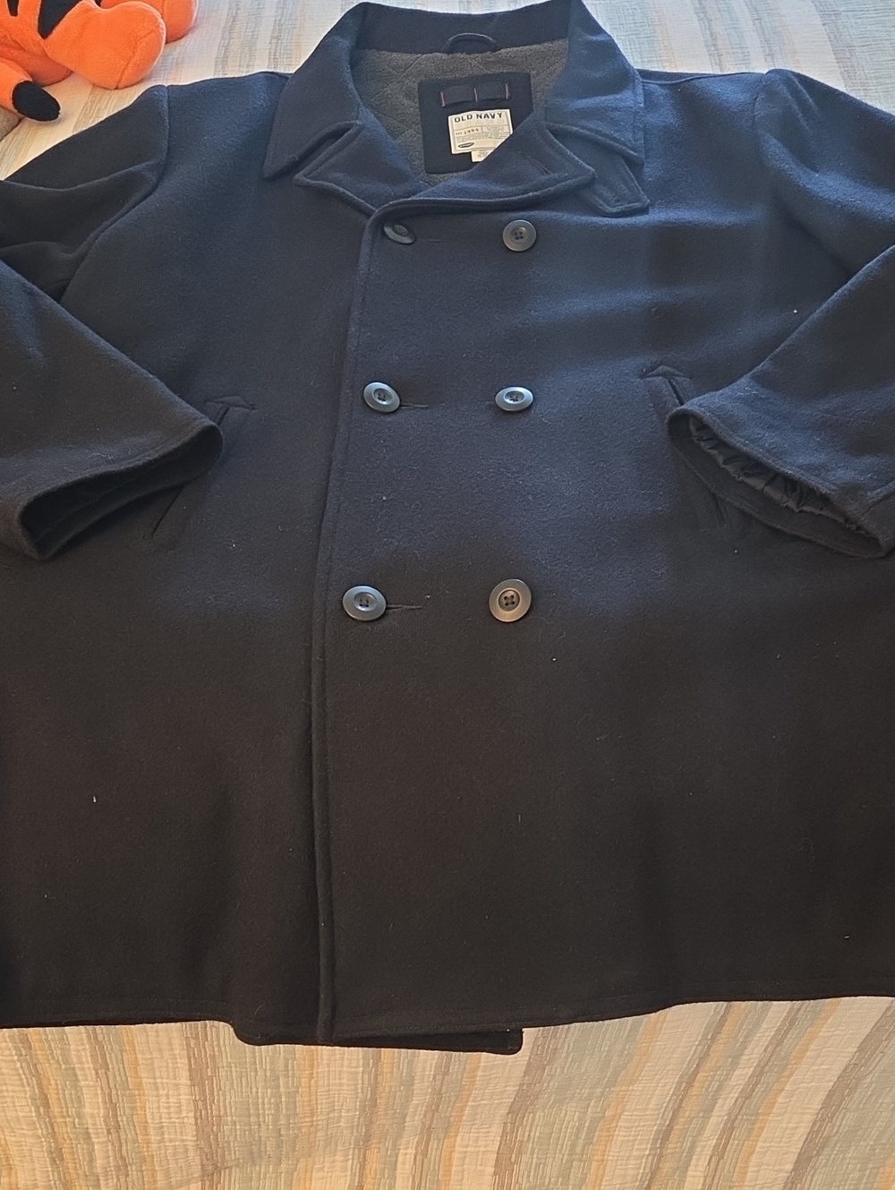 Old Navy Men's Black Double-Breasted Pea Coat